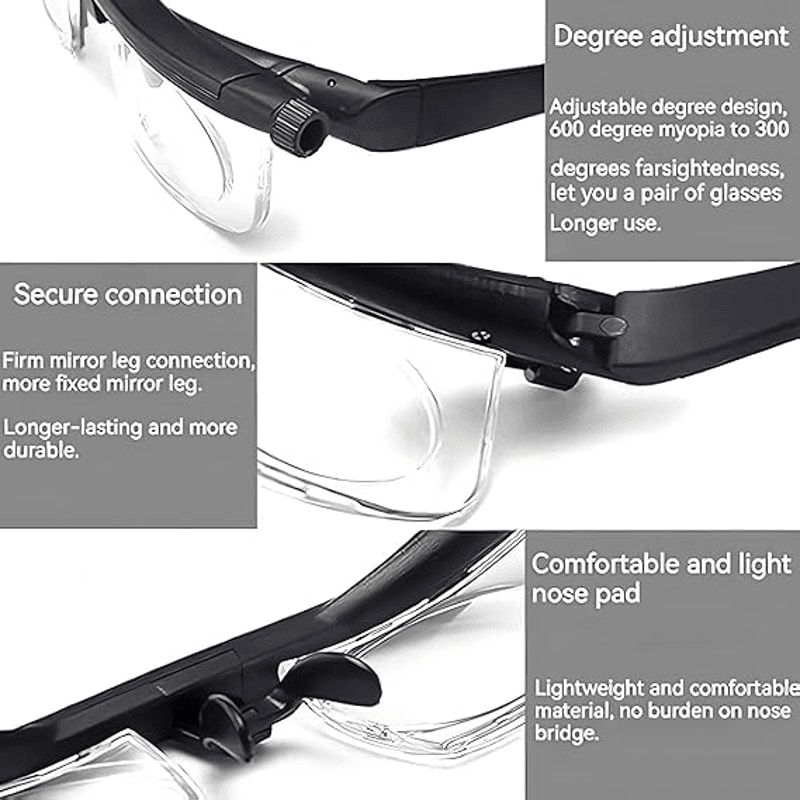 Dial Adjustable Glasses Variable Focus Reading Distance Vision Eyeglasses For Men Women 5