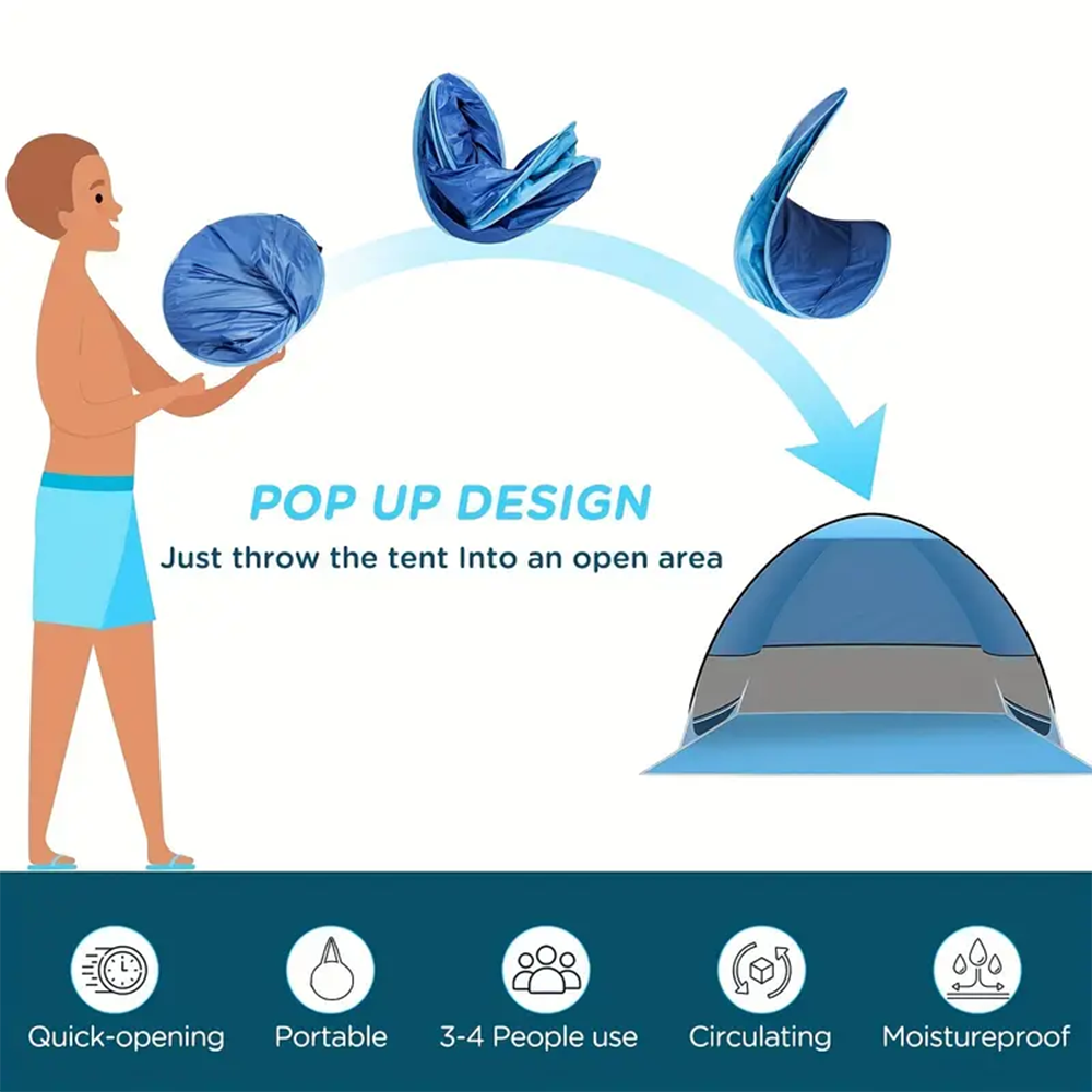 Pop Up Beach Tent Sun Shelter Portable Shade Canopy 1