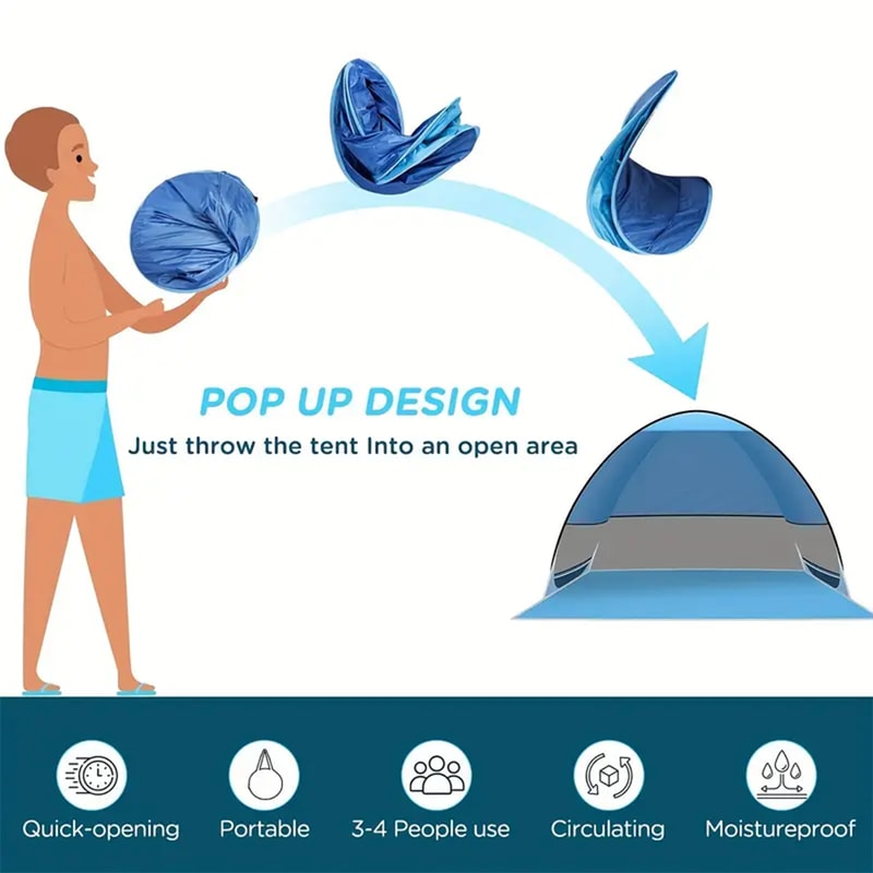 Pop Up Beach Tent Sun Shelter Portable Shade Canopy 1