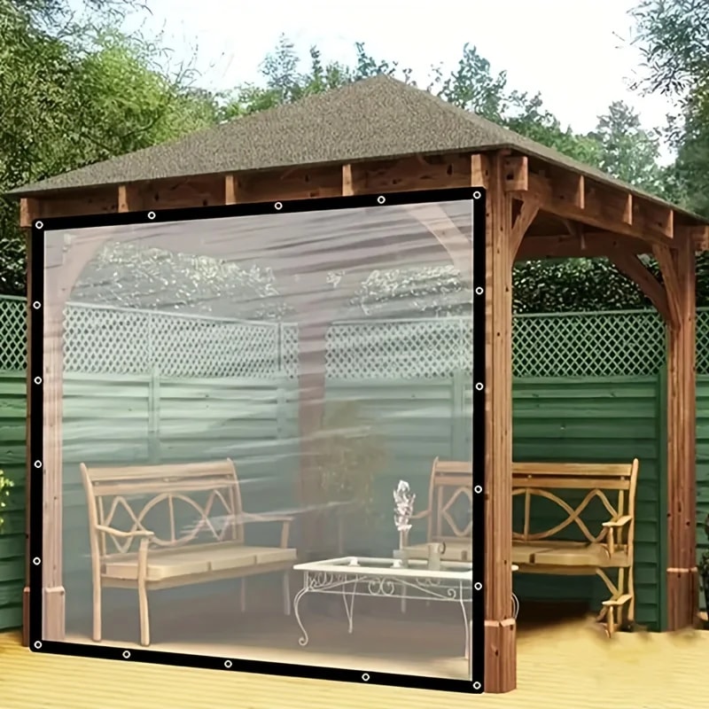 Clear Waterproof Tarp with Grommets for Patio Greenhouse and Garden Cover