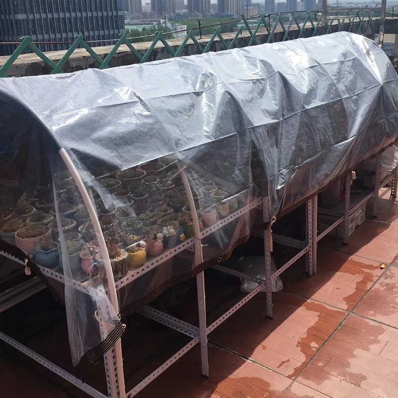 Clear Waterproof Tarp with Grommets for Patio Greenhouse and Garden Cover