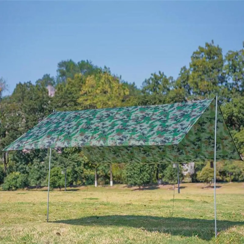 Portable Camping Tarp Waterproof Camouflage Rain Fly Sun Shelter Ground Mat 1