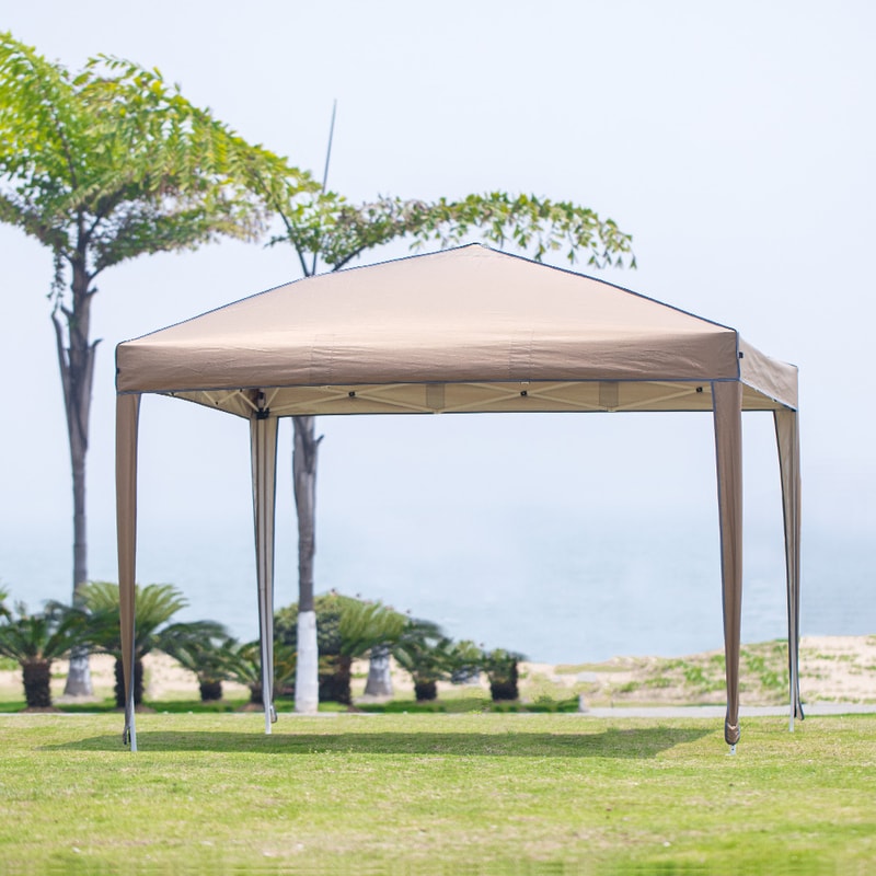 Khaki Pop Up Canopy Tent for Beach Camping and Outdoor Events