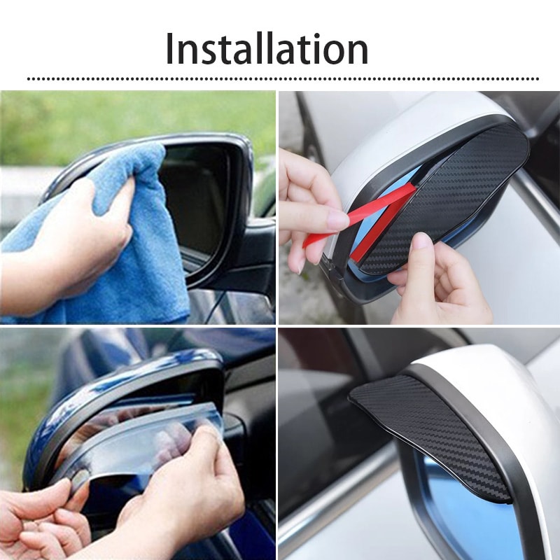 Universal Carbon Fiber Side Mirror Rain Guard 1