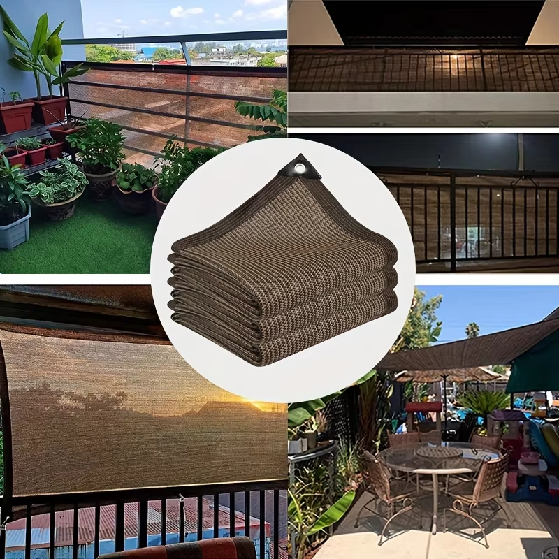 Brown Sun Shade Net Outdoor UV Protection Canopy For Patio Pool And Picnic Use 4