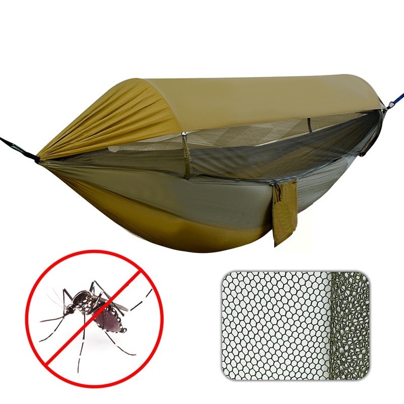 Quick Release Double Camping Hammock With Mosquito Net And Rain Fly 0