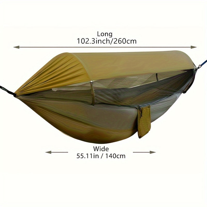 Quick Release Double Camping Hammock With Mosquito Net And Rain Fly 2