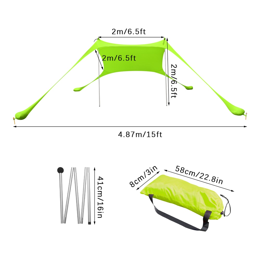 Portable Beach Tent Canopy Sun Shelter 5