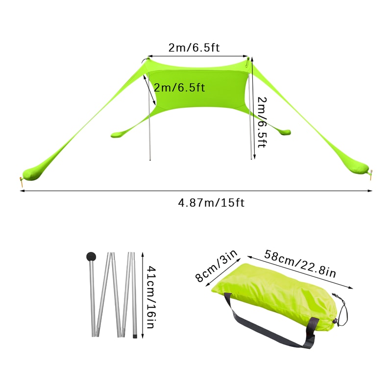 Portable Beach Tent Canopy Sun Shelter 5