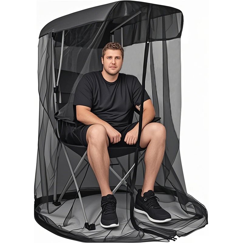 Waterproof Canopy Chair Mosquito Net Cover with Zipper for Fishing Camping Patio Chairs