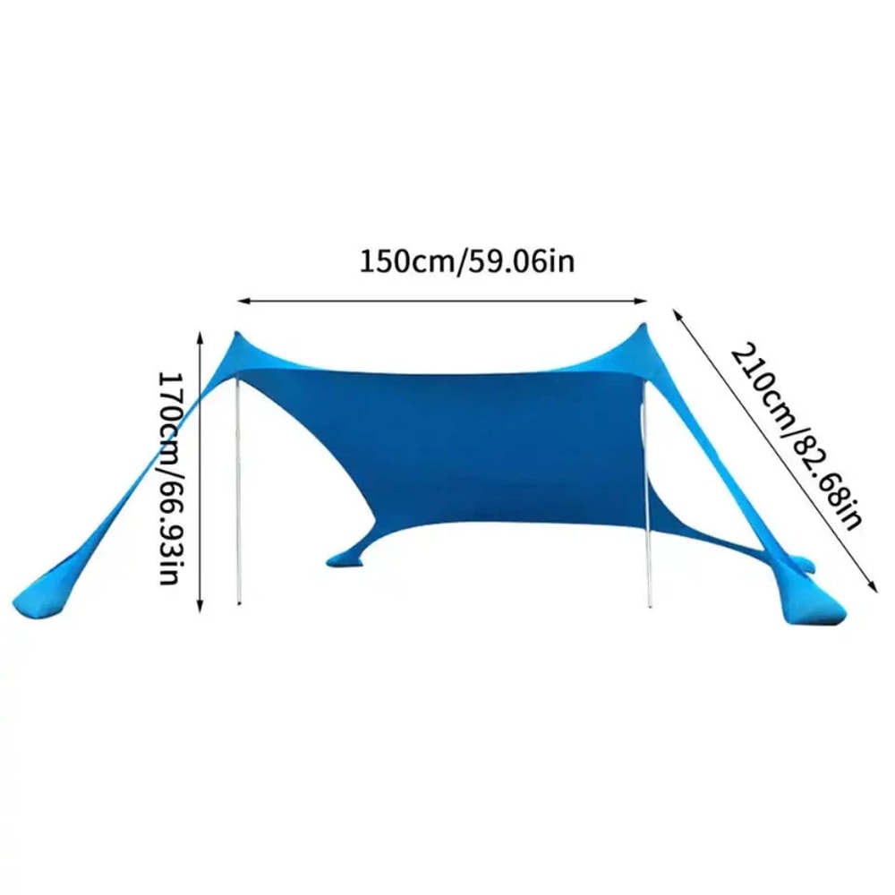 Portable Beach Tent Sun Shelter for Families Windproof Pop Up Beach Tent