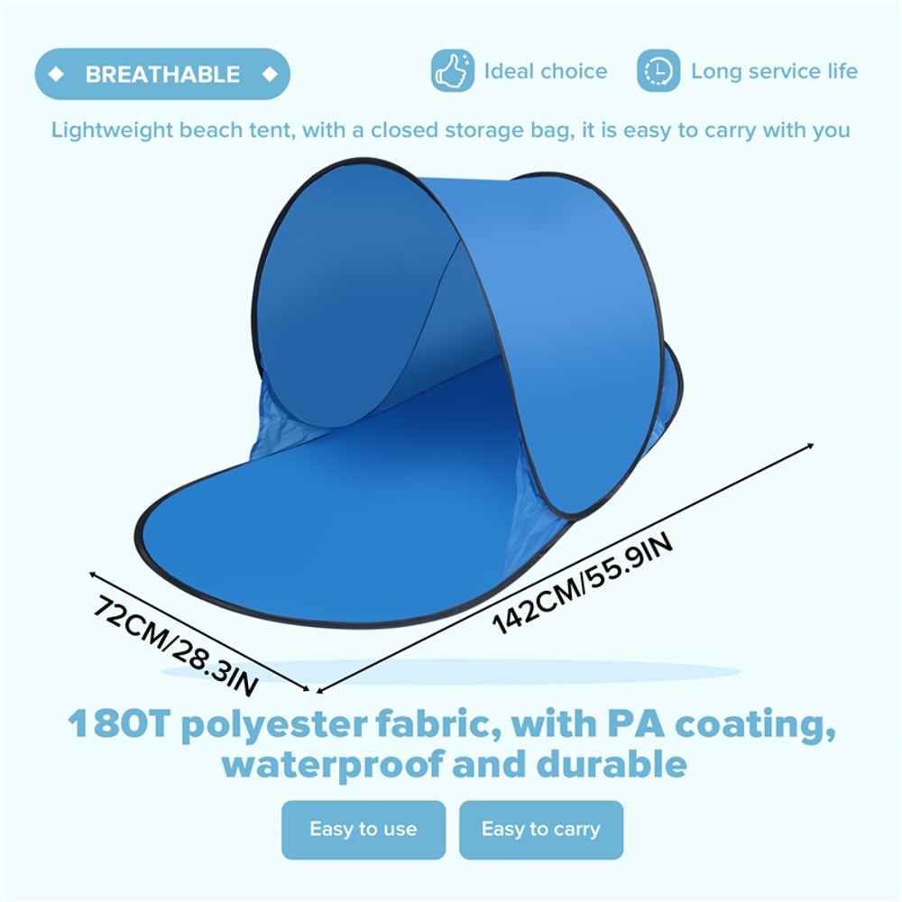 SoloShade Portable Beach Sun Shelter Lightweight Beach Canopy Tent 4