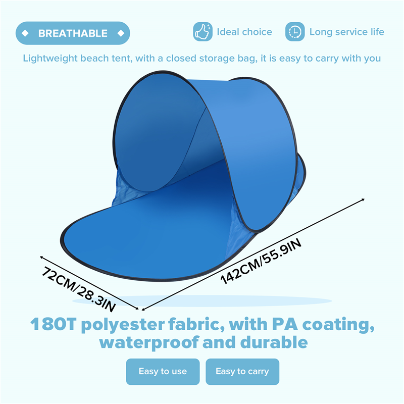 SoloShade Portable Beach Sun Shelter Lightweight Beach Canopy Tent 4