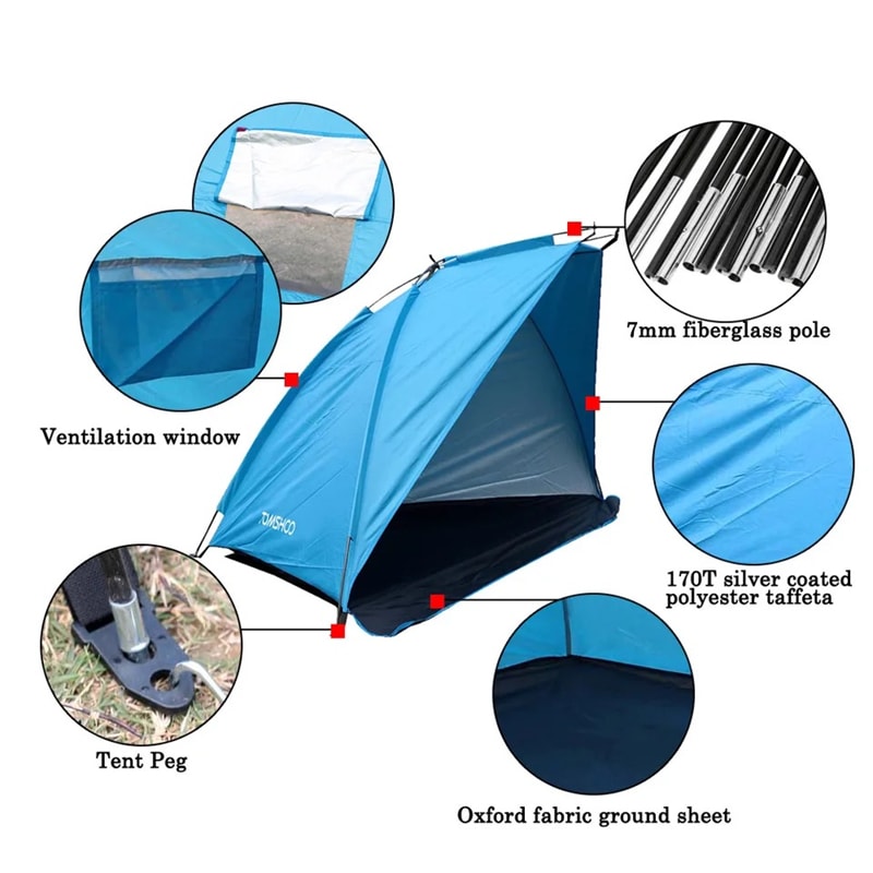CoastShade Pop Up Beach Tent UV Protection Portable Sun Shelter 2