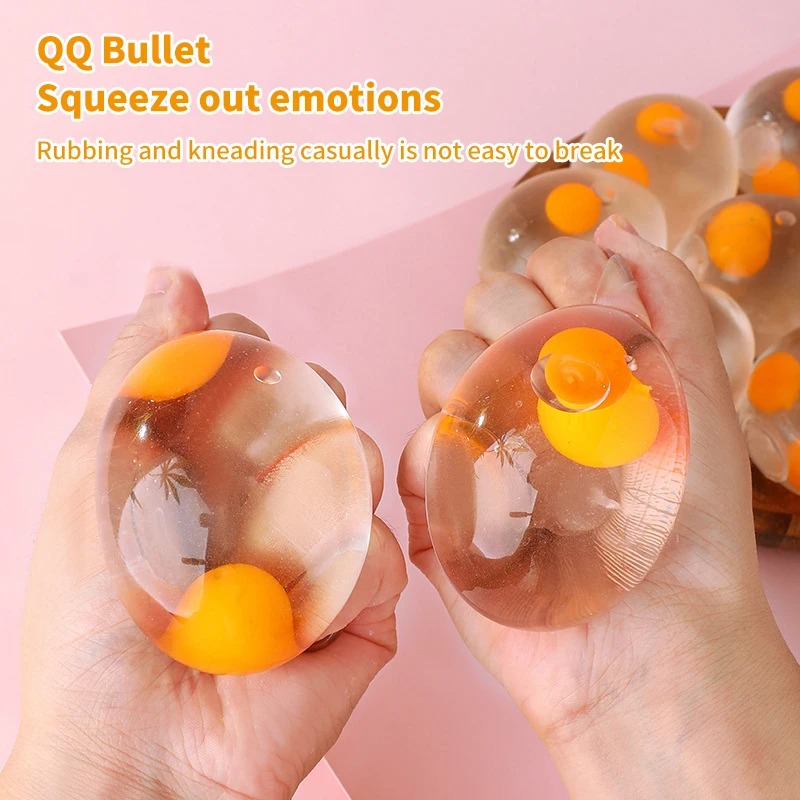 Egg Yolk Splat Ball Sensory Toy For Kids And Adults Stress Relief Squishy Fidget Ball 0