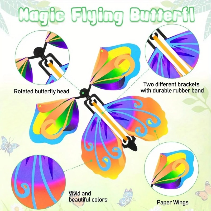Magic Flying Butterfly Bookmark Surprise Toy for Cards, Gifts & Party Favors