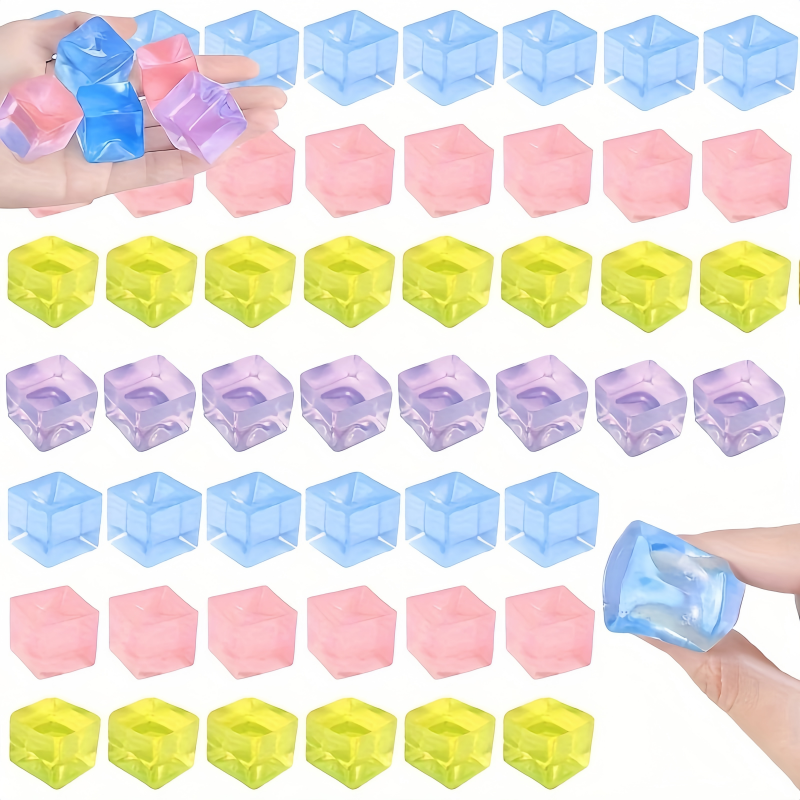 Crystal Chill Stress Relief Toy Mini Ice Cube Squishy Set for Kids & Adults