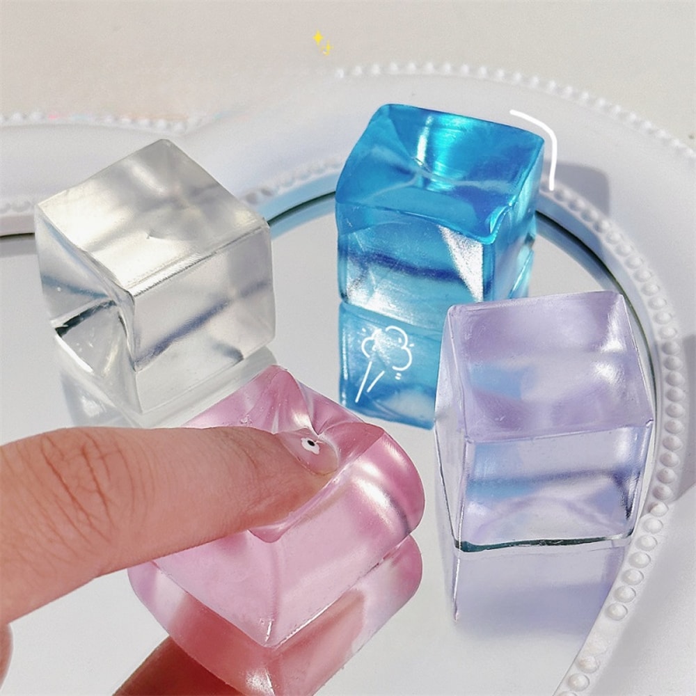 Crystal Chill Stress Relief Toy Mini Ice Cube Squishy Set for Kids & Adults