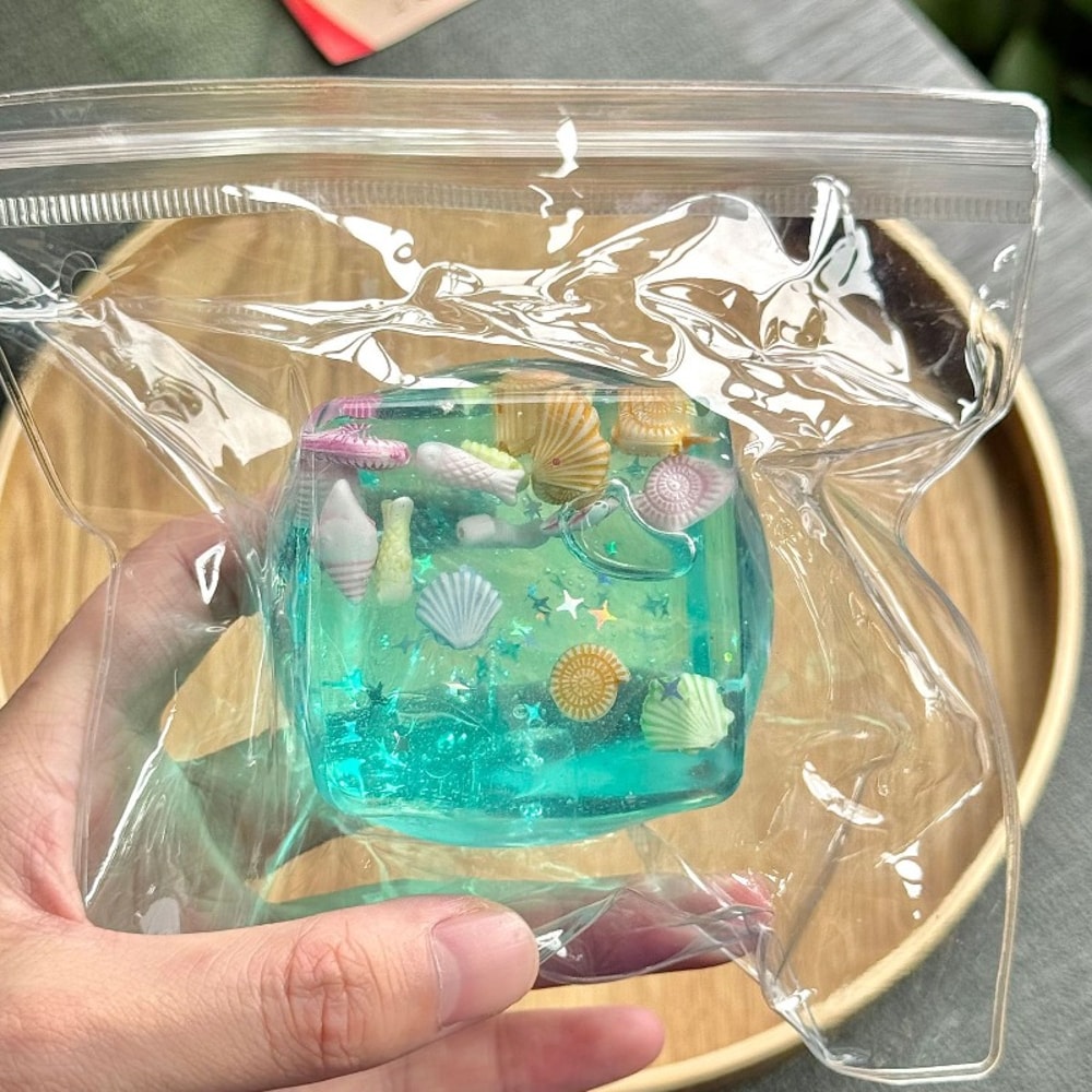 Ocean Glow Squishy Fidget Toy Transparent Maltose Stress Relief Cube 6