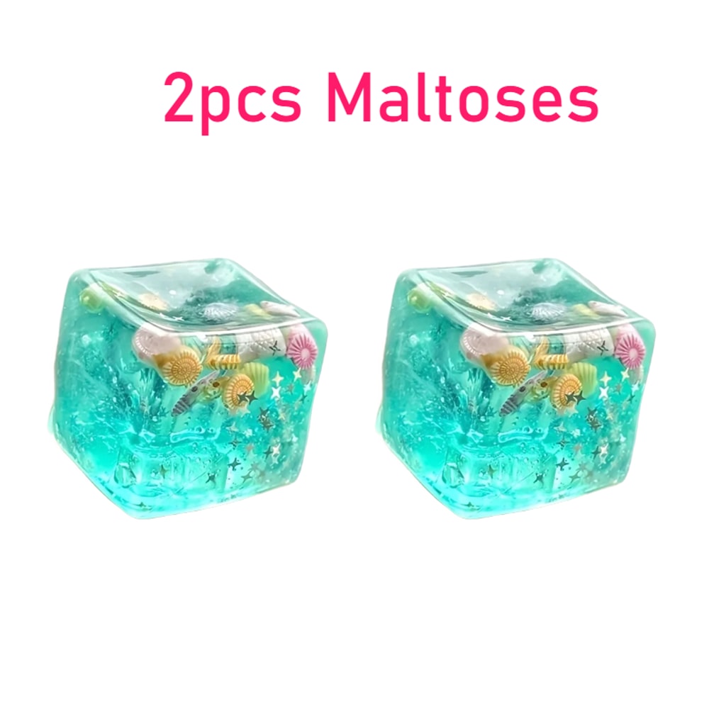 Ocean Glow Squishy Fidget Toy Transparent Maltose Stress Relief Cube 7