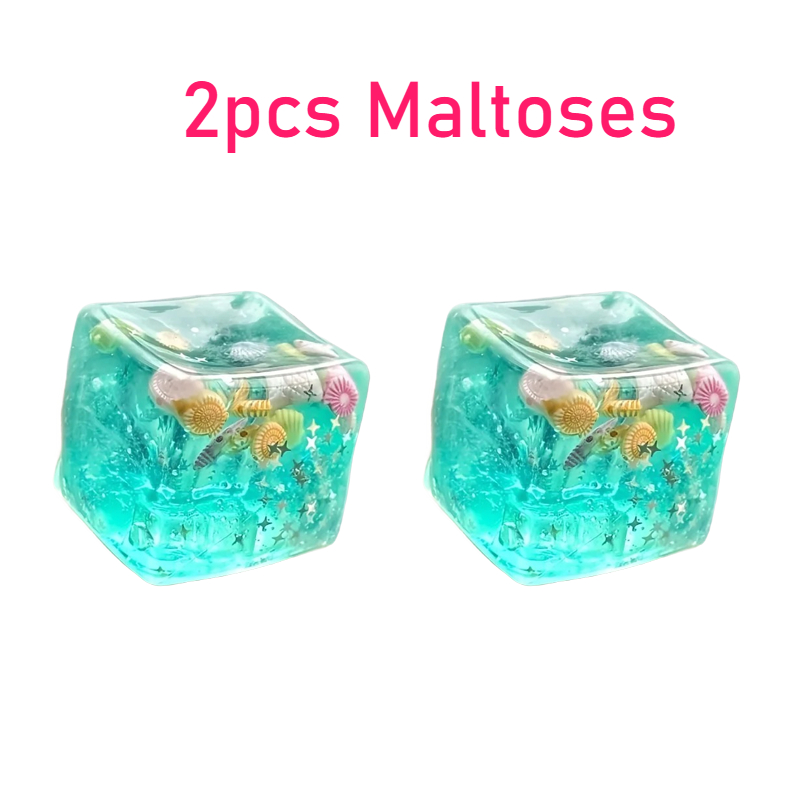 Ocean Glow Squishy Fidget Toy Transparent Maltose Stress Relief Cube 7