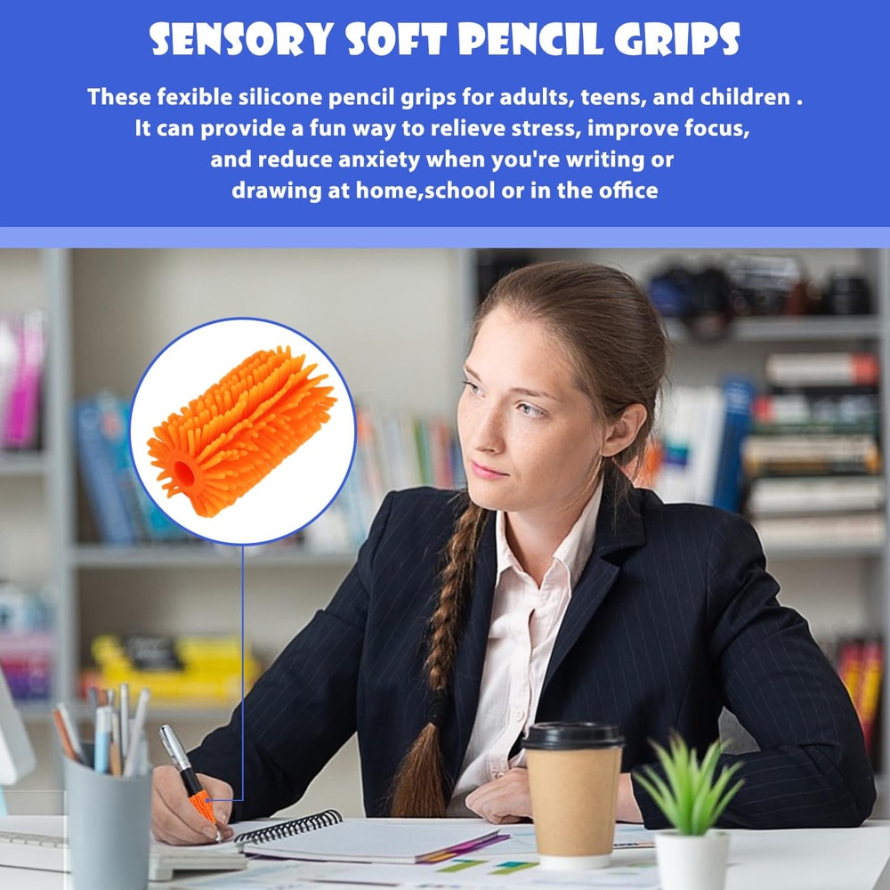 CalmGrip Stress Relief Pen Set For Kids Adults With Soft Silicone Plush Fidget Design 3