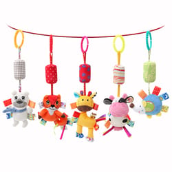 montessori baby rattle toys for crib, stroller & car seat with teether for newborns