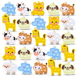 animal pop bubble fidget toy set for kids & adults sensory stress relief party favors