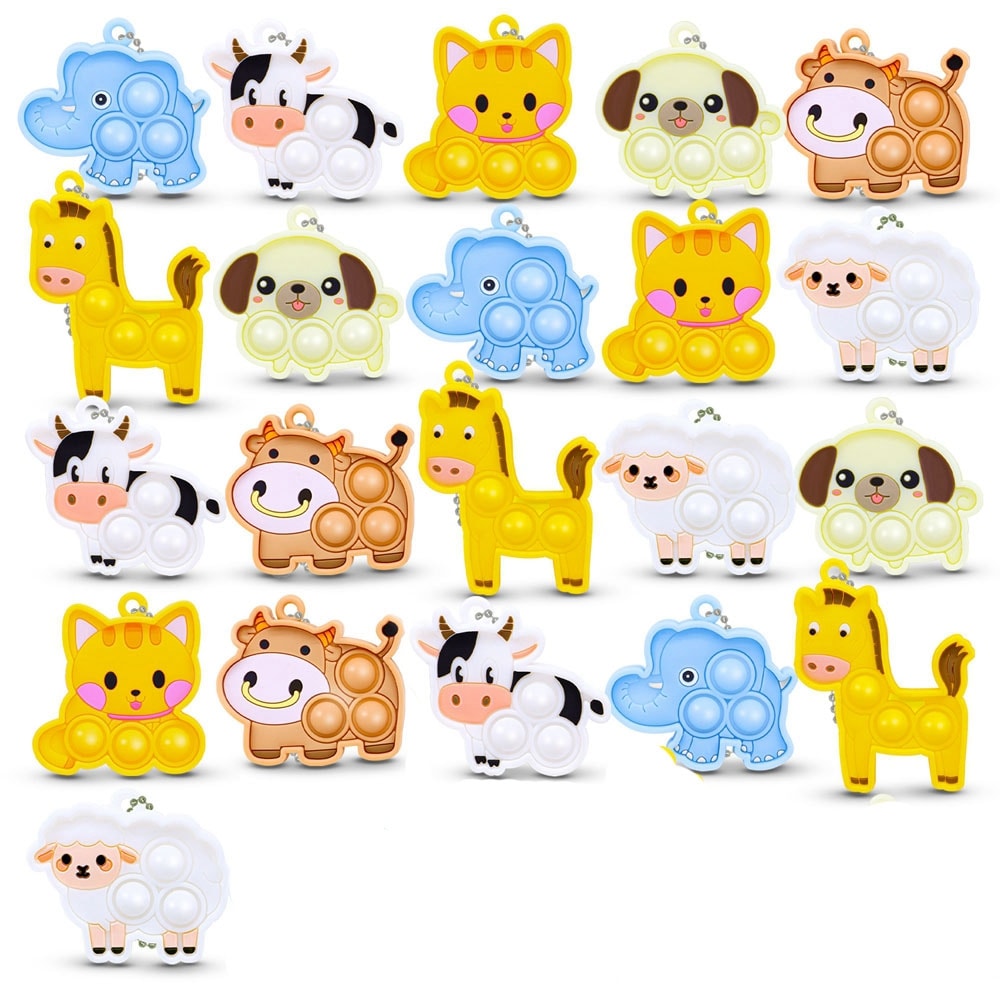 Animal Pop Bubble Fidget Toy Set For Kids Adults Sensory Stress Relief Party Favors 7