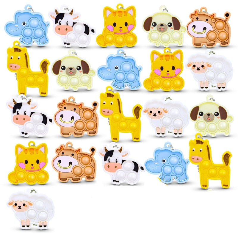 Animal Pop Bubble Fidget Toy Set For Kids Adults Sensory Stress Relief Party Favors 7