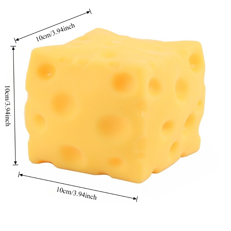 Jumbo Cheese Stress Ball Slow Rebound Fidget Toy For Anxiety Relief And Desk Fun 4