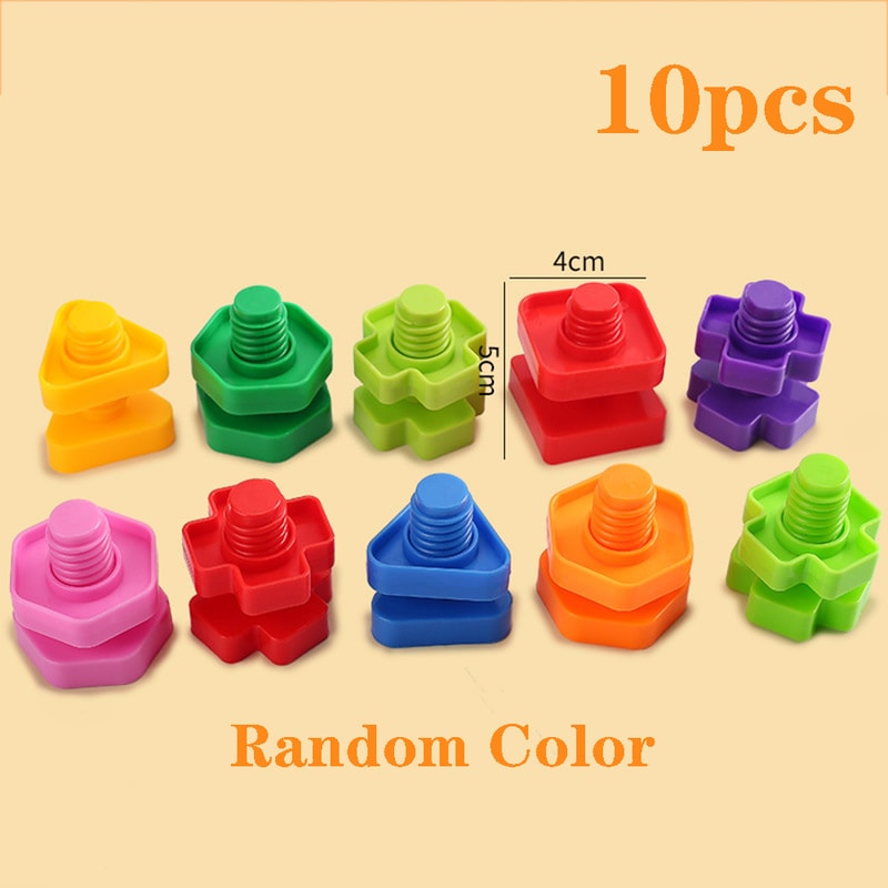 Montessori Screw Mosaic Building Blocks Set For Kids Fine Motor Learning Toy 4