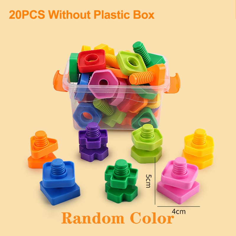 Montessori Screw Mosaic Building Blocks Set For Kids Fine Motor Learning Toy 5