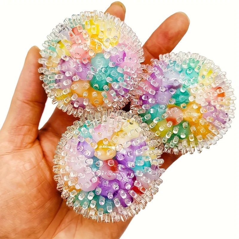 Stress Relief Grape Ball Fidget Toy for Kids & Adults Soft Sensory Squeeze Ball