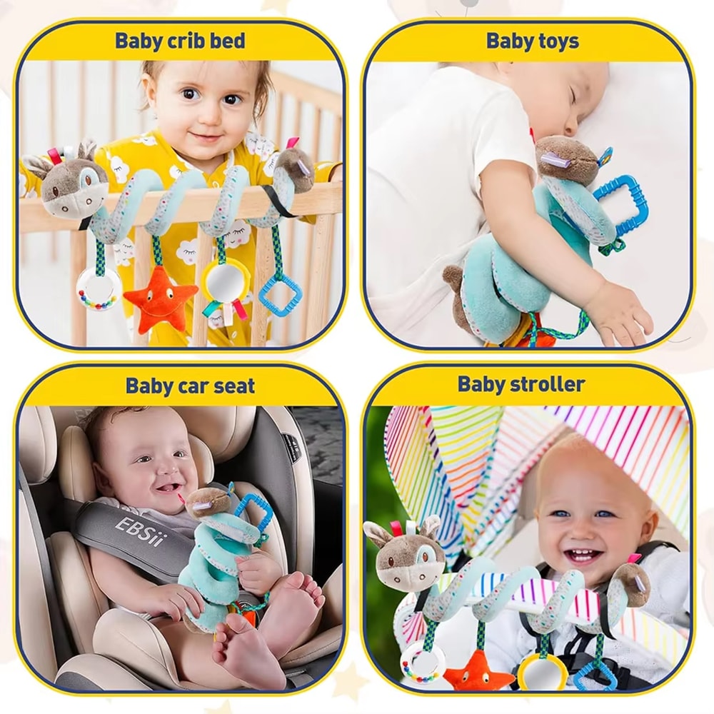 Snuggle Spiral Baby Car Seat Toy For Stroller And Crib Sensory Play 1