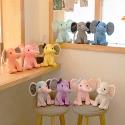 cozy elephant plush pillow soft kawaii stuffed animal sleeping aid for kids & babies