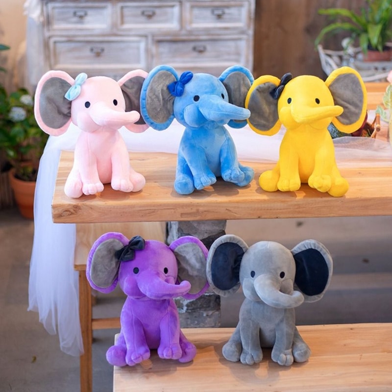 Cozy Elephant Plush Pillow Soft Kawaii Stuffed Animal Sleeping Aid for Kids & Babies