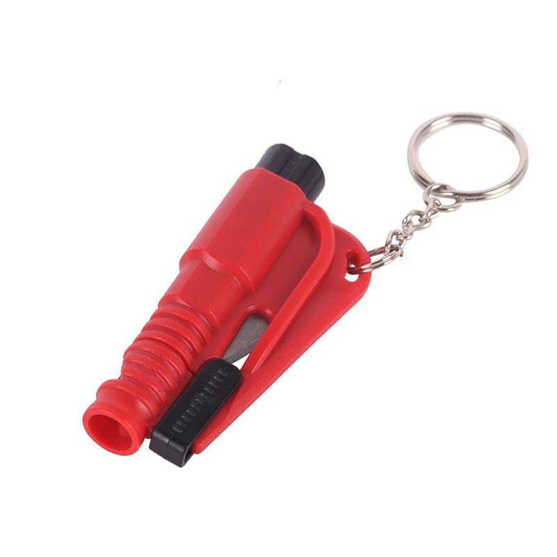 Portable Car Escape Tool Keychain with Emergency Window Breaker & Safety Hammer