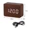 Nordic LED Wooden Alarm Clock with Voice Control & Temperature Display