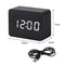 Nordic LED Wooden Alarm Clock with Voice Control & Temperature Display
