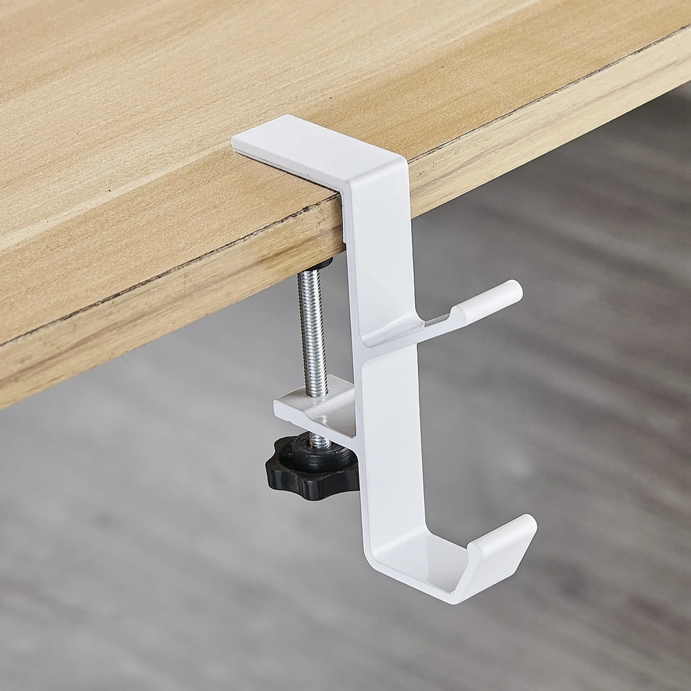 Adjustable Aluminum Desk Edge Hook for Headphones, Bags & Gaming Accessories