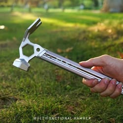 heavy duty multifunction camping hammer with tent hammer tool & nail puller stainless steel outdoor stake hammer