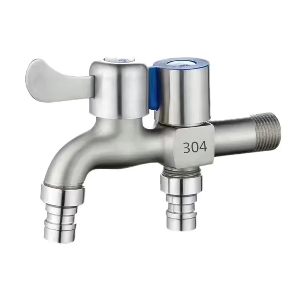 Dual Control Stainless Steel Faucet With Double Outlet Bathroom Bidet Tap 0