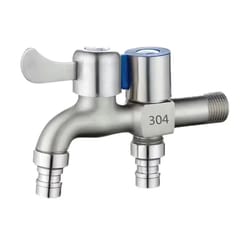dual control stainless steel faucet with double outlet bathroom & bidet tap
