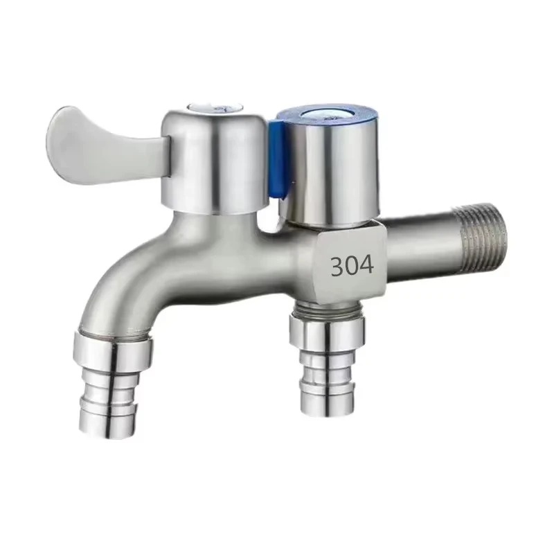 Dual Control Stainless Steel Faucet With Double Outlet Bathroom Bidet Tap 0