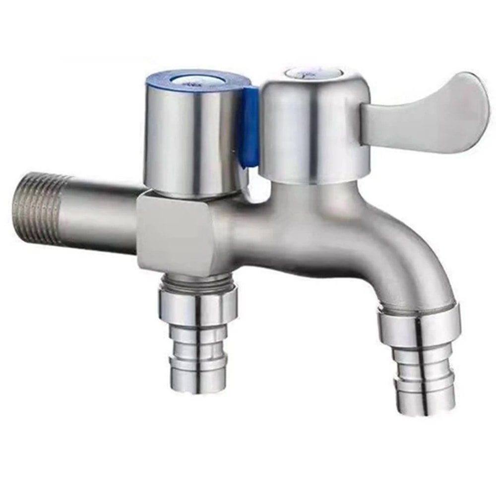 Dual Control Stainless Steel Faucet With Double Outlet Bathroom Bidet Tap 6