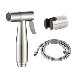 stainless steel handheld toilet spray kit for bathroom cleaning