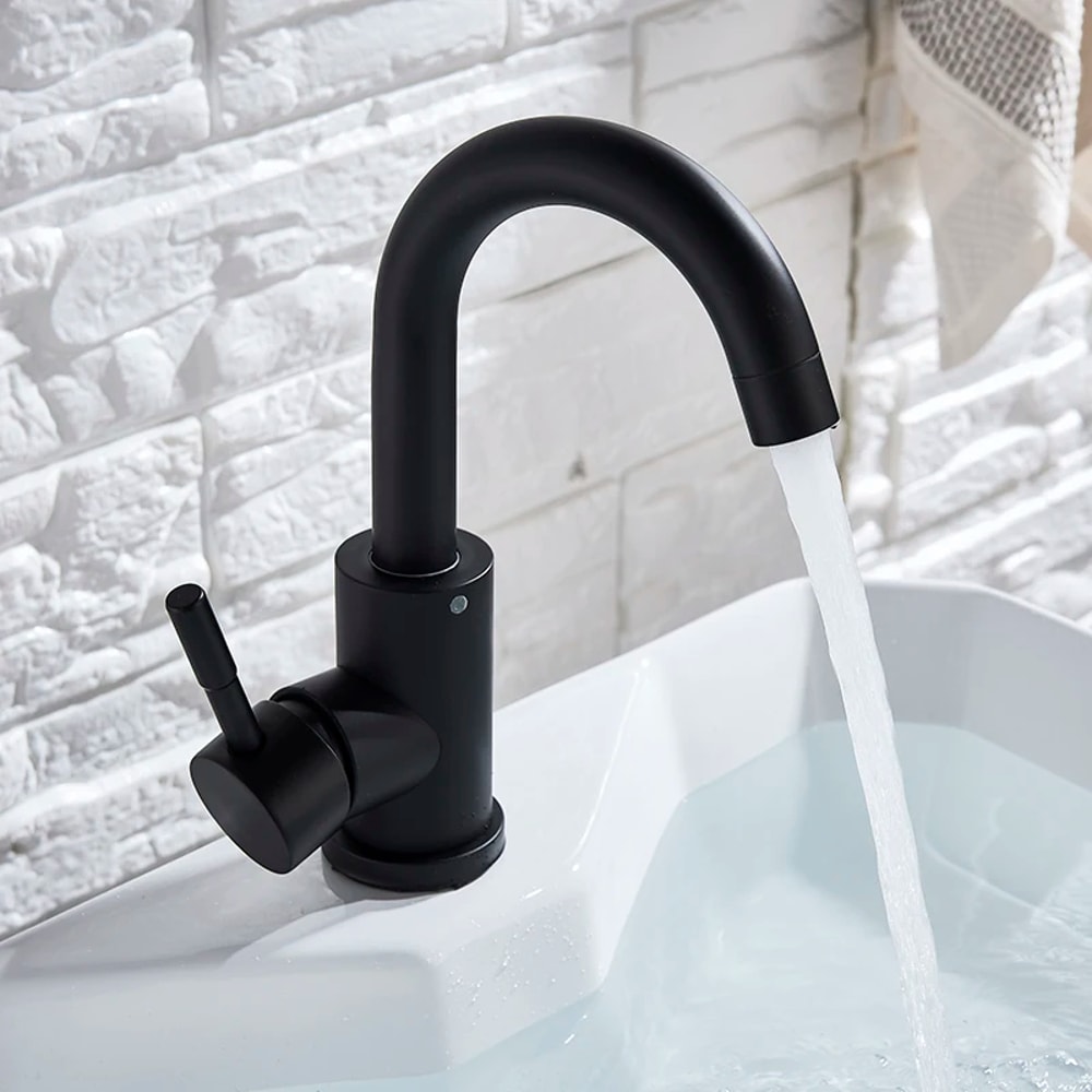Premium Matt Black & Brushed Nickel Bathroom Faucet Sleek Mixer Tap for Sinks