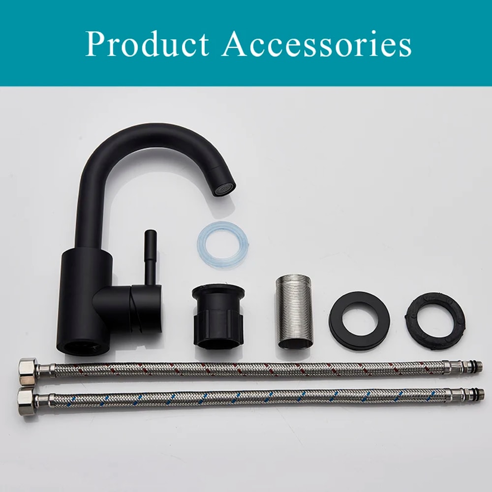 Premium Matt Black & Brushed Nickel Bathroom Faucet Sleek Mixer Tap for Sinks