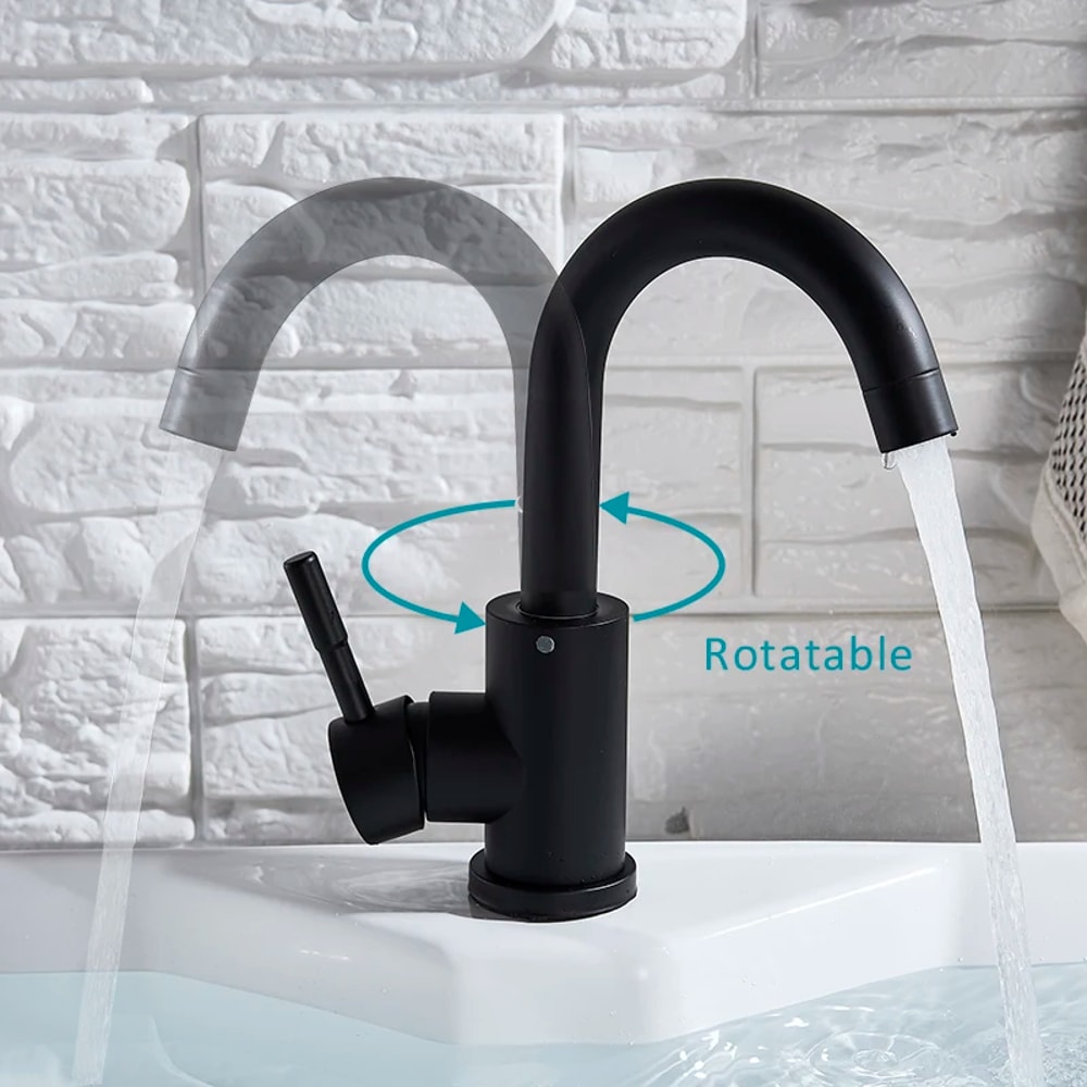 Premium Matt Black & Brushed Nickel Bathroom Faucet Sleek Mixer Tap for Sinks